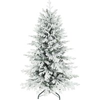 HOMCOM Artificial Christmas Tree, 150cm Fir Tree with Snow, 1162 Branches, Foldable Metal Stand | Aosom Ireland