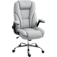 HOMCOM Office Chair, Ergonomic Desk Chair, Adjustable Height, Foldable Armrests, 70 x 70 x 114-122 cm, Grey | Aosom Ireland