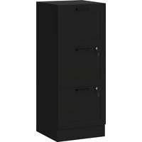 HOMCOM Schubladenschrank 3 Schubladen Aktenschrank mit 2 Schlössern & Hängeschiene für A4/Letter 40 x 40 x 101 cm, Schwarz Aosom