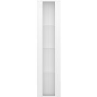 Vitrine multifonctionnelle avec cloison en verre, éclairage LED à changement de couleur, 40x29x170 cm, Blanc
