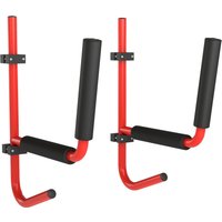 HOMCOM Canoe/Kayak Aluminum Wall Mount Hangers-Red Aosom UK