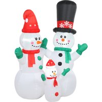Outsunny Bonhomme de neige gonflable, déco de Noël 1,8 m avec éclairage LED pour intérieur et extérieur