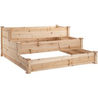 Outsunny Wooden Raised Garden Bed 3-Tier Planter Kit Elevated Planter Box Stand for Yard & Patio 124 x 124 x 56 cm | Aosom Ireland