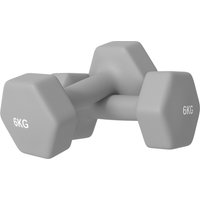 SPORTNOW 2 x 6kg Hexagonal Dumbbells Weights Set with Non-Slip Grip for Home Gym Workout, Grey