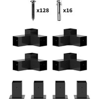 Outsunny Pergola Kit, DIY Pergola Brackets with 3-Way Pergola Corner Brackets and Post Base for 3.6" x 3.6" Lumber, 8 PCS Includes Screws