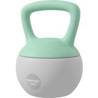SPORTNOW Kettlebell 10 kg rempli de sable métallique Poignée antidérapante pour s'entraîner à la maison 21x21x30cm Vert et gris