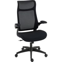 HOMCOM Office chair, office armchair, 3D lift-up armrests, adjustable height, mesh back, 64x65x108-118cm, black | Aosom Ireland