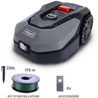 Robot tondeuse connecté 900m2 Scheppach RoboCut XXL900 avec station de recharge Jusqu'a 900 m² Capteur de pluie WiFi & BT