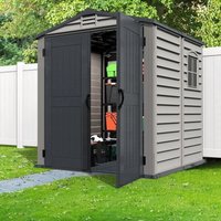 Abri de jardin - PVC - DURAMAX - 3,50 m² + Plancher - Gris clair / Anthracite - DUSTMATE66PR