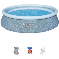 Kit Piscine gonflable BESTWAY - Fast Set™ - 457 x 107 cm - Ronde (Filtre a cartouche, échelle, 1 cartouche)