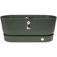 ELHO Jardiniere avec roues Greenville Terrasse 80 - L 35 x W 78 x H 33.5 cm- Leaf green