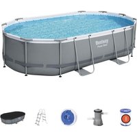 Kit Piscine hors sol tubulaire BESTWAY - Power Steel™- 488 x 305 x 107 cm - Ovale (Livrée avec une échelle, une bâche, un