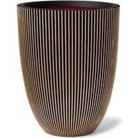 CAPI EUROPE Vase élégant GROOVE - 34x46 cm - Noir et doré - Résistant aux intempéries