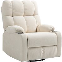 HOMCOM Recliner with footrest, lounge chair, swivel, up to 150 kg, steel frame, 88x96x108cm, Beige | Aosom Ireland