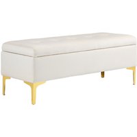 HOMCOM Storage Bench with Storage, load capacity up to 120 kg, 120 x 44 x 44.5 cm, Beige | Aosom Ireland