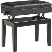 HOMCOM Piano bench with hidden storage, seat stool, height-adjustable, PU leather, Black | Aosom Ireland