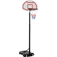 Portable Basketball Hoop Wheeled Stand Indoor & Outdoor Play Adjustable Height Monochrome Design Aosom UK