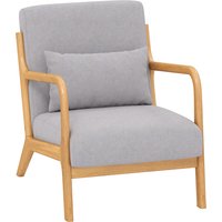 HOMCOM Elegant lounge armchair with wooden frame and foam padding, velvet-look, for living room, bedroom, Grey | Aosom Ireland