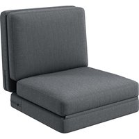 HOMCOM Foldable Floor Chair with Cushion, Convertible Padded Sofa, Living Room, Guest Room, Office, 75 x 268 x 18 cm, Dark Grey | Aosom Ireland