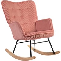 HOMCOM Rocking chair, relax armchair, rocking armchair, supports up to 120 kg, polyester, 98 x 71 x 101 cm, Pink | Aosom Ireland