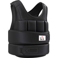 HOMCOM Giubbotto Zavorrato 20kg Unisex 38 Pesi Singoli, Imbottitura, Chiusure con Velcro, Nero