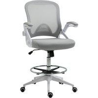 Vinsetto office armchair, desk chair, standing function, with footrest, swivel seat, steel, black, 64 x 60 x 106-126cm | Aosom Ireland