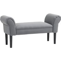 HOMCOM Bench, Bed bench, sturdy construction, soft padding, 102x36x51 cm, Gray | Aosom Ireland