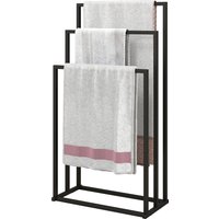 HOMCOM Porte-serviettes sur pied 3 bras autoportant en acier, 45x21.5x85 cm