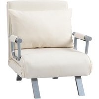 HOMCOM Recliner Armchair Lounger Chair, Reclining Function, Guest Bed, 65 cm x 69 cm x 80 cm, Cream White | Aosom Ireland