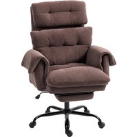 HOMCOM Office chair with adjustable backrest, rolling upholstered chair, upholstered armchair, height-adjustable, steel, brown | Aosom Ireland