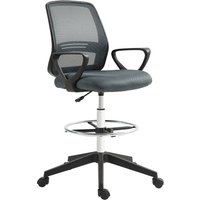 Vinsetto Office Chair Ergonomic Desk Chair with Armrests and Adjustable Foot Ring Mesh Upholstery Gray | Aosom Ireland