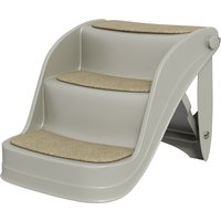 PawHut Échelle pliable pour petits chiens 3 marches Marches pour chiens avec tapis antidérapants 49x38x38 cm Gris