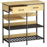 HOMCOM Sideboard, Chest with 2 Drawers, 3 Open Shelves Kitchen cabinet for Kitchen, Living Room 90 x 40 x 91 cm, Natural wood | Aosom Ireland