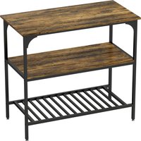 HOMCOM Baker's rack, 3-tier kitchen rack with steel frame, Rustic Brown+Black | Aosom Ireland