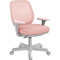 Vinsetto Bürostuhl, Ergonomisch Schreibtischstuhl mit Drehfunktion, Höhenverstellbar Computerstuhl für Home-Office, Polyester, Rosa Aosom