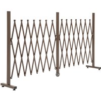 Outsunny Recinzione Estensibile Autoportante in Acciaio e Alluminio, Larghezza 52-405 cm, Marrone scuro