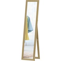 HOMCOM Miroir pleine longueur 157 x 37 cm - Cadre MDF, sur pied ou à suspendre, chêne