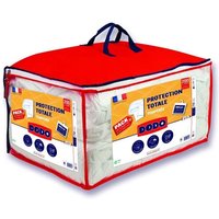 Pack couette 220x240 cm + 2 oreillers 60x60 cm + 2 proteges oreillers 60x60 cm - garnissage 100% Polyester - 350g/m² - blanc - DODO