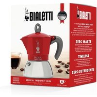 Cafetiere italienne - BIALETTI - NEW MOKA INDUCTION - 6 tasses - 0,28 L - Rouge