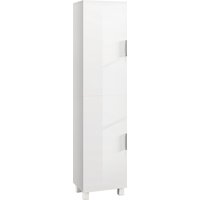 HOMCOM Coluna de Casa de Banho com 2 Portas e Prateleiras Ajustáveis 40x30x167,5 cm Branco Aosom Portugal