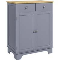 HOMCOM Aparador para Sala 68x40,3x85 cm 2 Gavetas e Armário com Prateleira Regulável Cinza Aosom Portugal