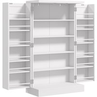 HOMCOM Freestanding Multi-Storage Kitchen Cupboard with Adjustable Shelves White | Aosom Ireland