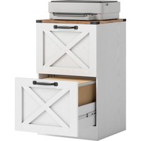 HOMCOM Meuble-classeur bureau 2 tiroirs – Support imprimante, rails A4/Lettre, 40×40×71 cm, blanc