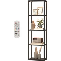 HOMCOM Lampadaire RGB à étagères en verre — 4 niveaux, télécommande, synchronisation musicale, noir