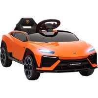 AIYAPLAY Kinder‑Elektroauto 3–8 Jahre – Lamborghini‑Lizenz, 12V, 2 Motoren, Federung, Fernbedienung, MP3, Orange Aosom