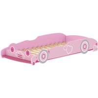 AIYAPLAY Kinderbett 70x140 cm, Autoform, mit Absturzsicherung und Lattenrost, für Kinder von 3-5 Jahren, Rosa Aosom