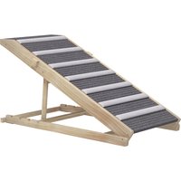 PawHut Foldable Adjustable Dog Ramp 35-50 cm Wooden Pet Ramp with Anti-Slip Mat | Aosom Ireland