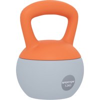SPORTNOW Kettlebell 12 kg, Soft-Kettlebell mit Metallsandfüllung und rutschfestem Griff, für Krafttraining/Bodybuilding zu Hause und im Fitnessstudio, Orange und Grau Aosom