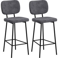 HOMCOM Lot de 2 tabourets de bar chaises hautes chaises de cuisine avec repose-pieds et dossier