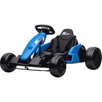AIYAPLAY Kart électrique 24V, mode Drift, siège réglable, harnais de sécurité 5 points, fonction musique, klaxon, 6-12 ans Bleu